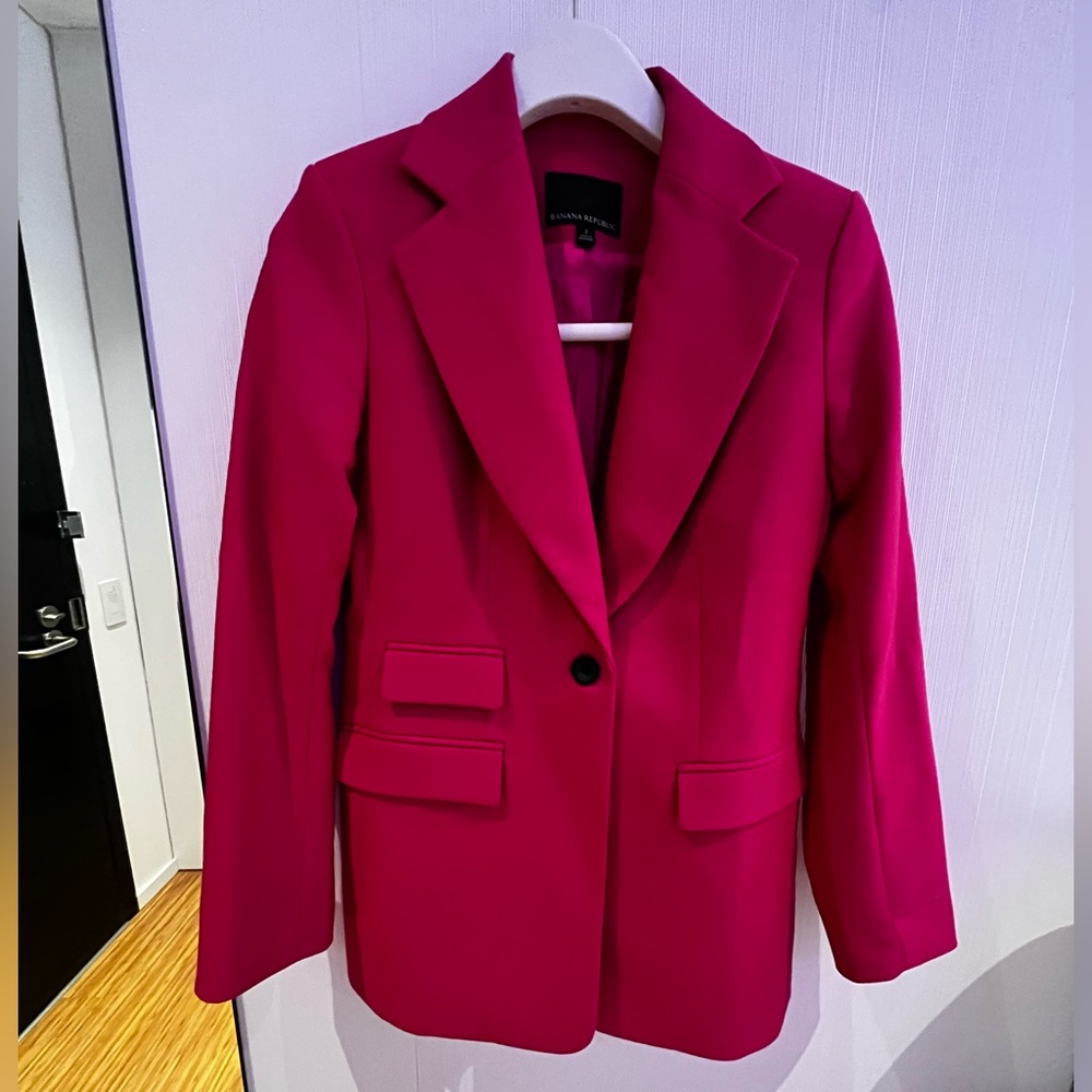 Lido sculpted wool blazer - peonie